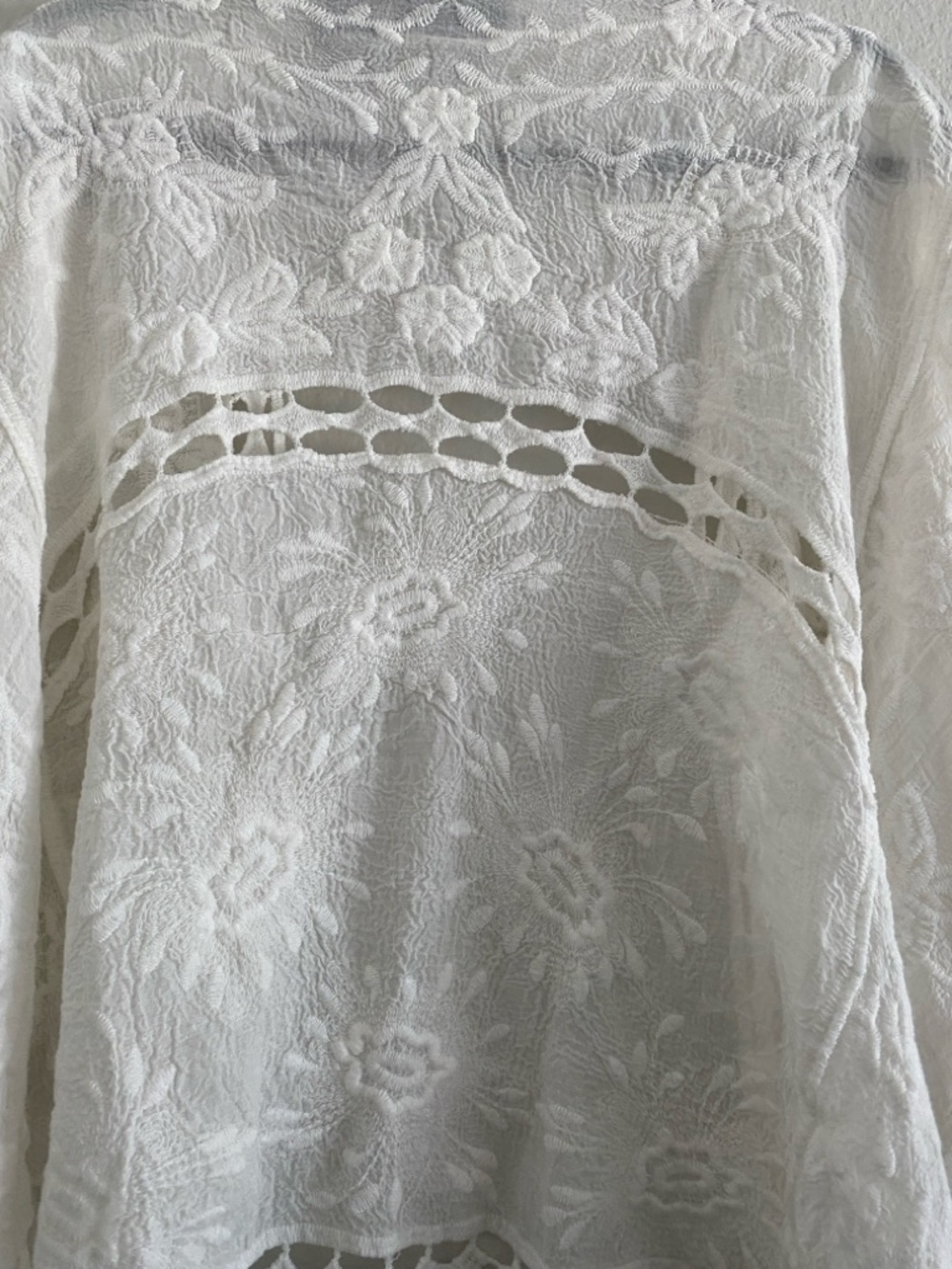 Liv Los Angeles Kimono Jacket White Embroidered Boho Festival - Picture 3 of 4